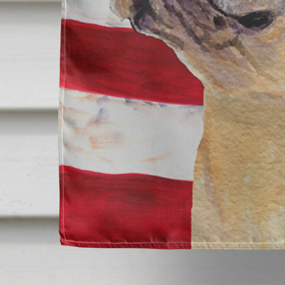 USA American Flag with French Bulldog House Flag 28x40 Porch Sleeve Pole Decorative Outside Yard Banner Artwork Wall Hanging, Polyester