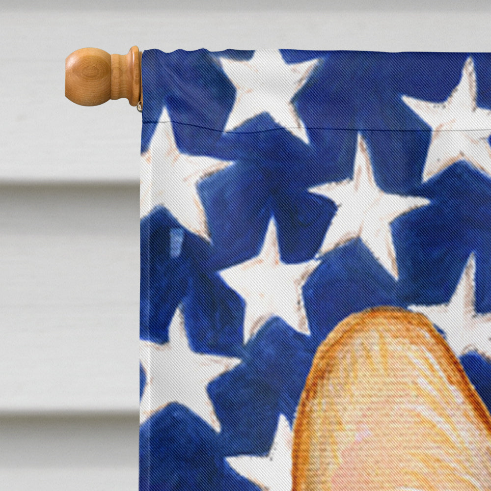 USA American Flag with Corgi House Flag 28x40 Porch Sleeve Pole Decorative Outside Yard Banner Artwork Wall Hanging, Polyester