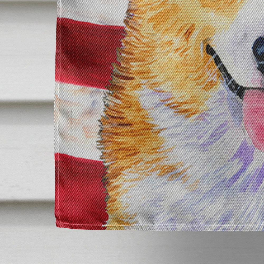 USA American Flag with Corgi House Flag 28x40 Porch Sleeve Pole Decorative Outside Yard Banner Artwork Wall Hanging, Polyester