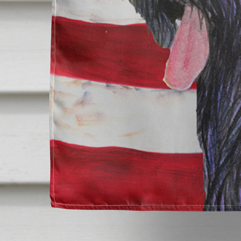 USA American Flag with Briard House Flag 28x40 Porch Sleeve Pole Decorative Outside Yard Banner Artwork Wall Hanging, Polyester