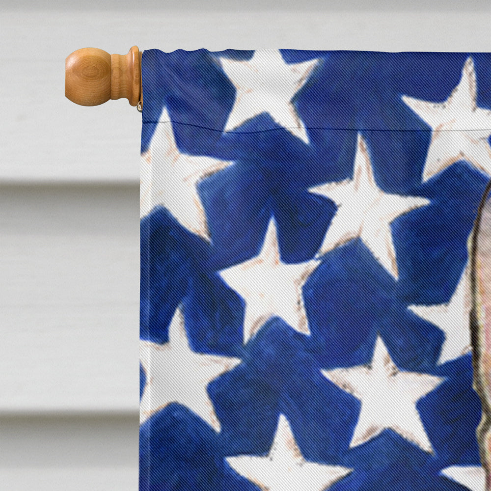 USA American Flag with Rat Terrier House Flag 28x40 Porch Sleeve Pole Decorative Outside Yard Banner Artwork Wall Hanging, Polyester