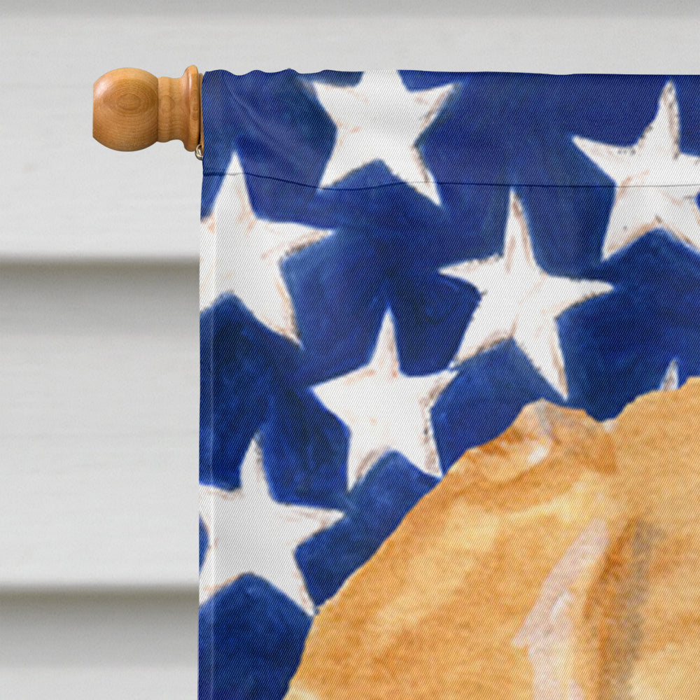 USA American Flag with Golden Retriever House Flag 28x40 Porch Sleeve Pole Decorative Outside Yard Banner Artwork Wall Hanging, Polyester