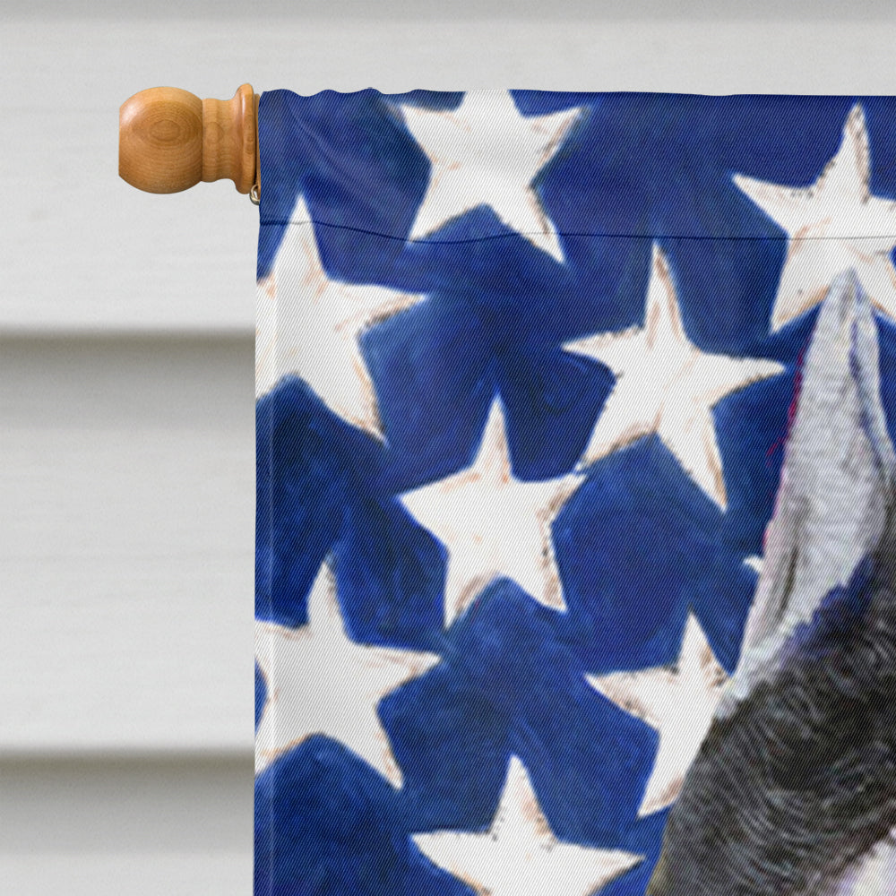 USA American Flag with Schnauzer House Flag 28x40 Porch Sleeve Pole Decorative Outside Yard Banner Artwork Wall Hanging, Polyester
