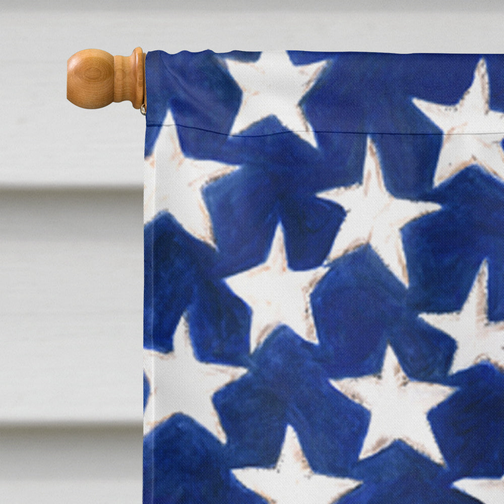 USA American Flag with Fox Terrier House Flag 28x40 Porch Sleeve Pole Decorative Outside Yard Banner Artwork Wall Hanging, Polyester