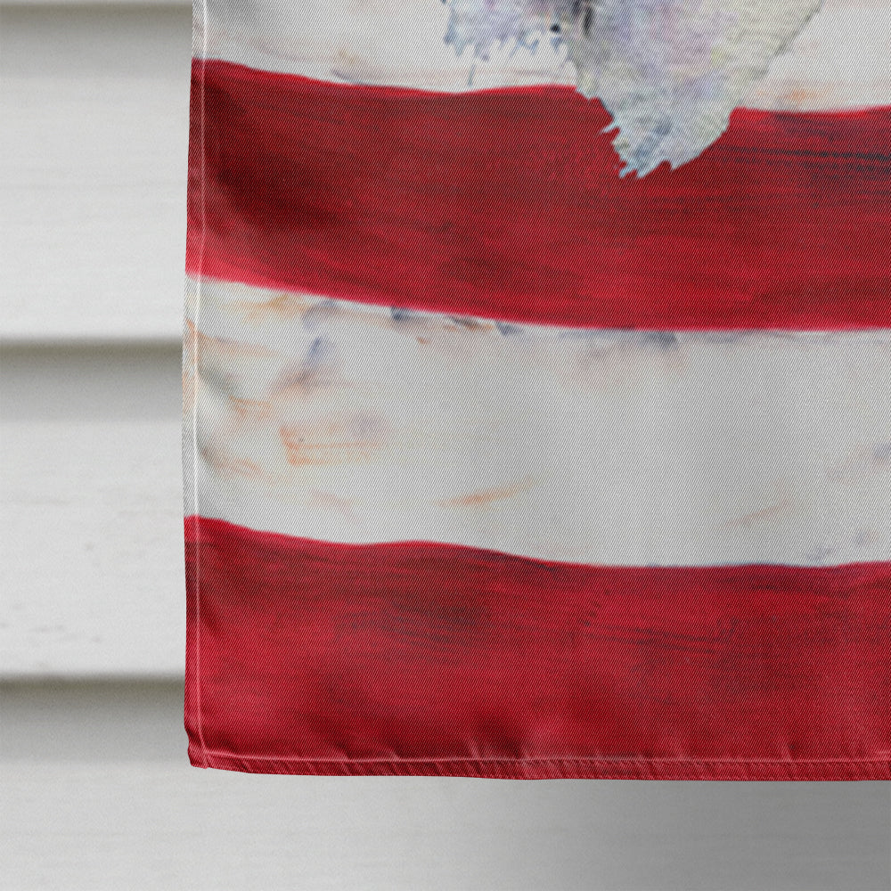 USA American Flag with Fox Terrier House Flag 28x40 Porch Sleeve Pole Decorative Outside Yard Banner Artwork Wall Hanging, Polyester