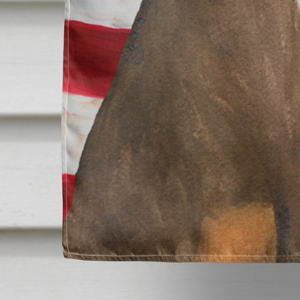 USA American Flag with Doberman House Flag 28x40 Porch Sleeve Pole Decorative Outside Yard Banner Artwork Wall Hanging, Polyester
