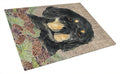 Gordon Setter on Faux Burlap with Pine Cones Cutting Board Tempered Glass Kitchen Cutting Surface, Heat Resistant Chopping, Non-Slip Feet, Food Prep & Serving