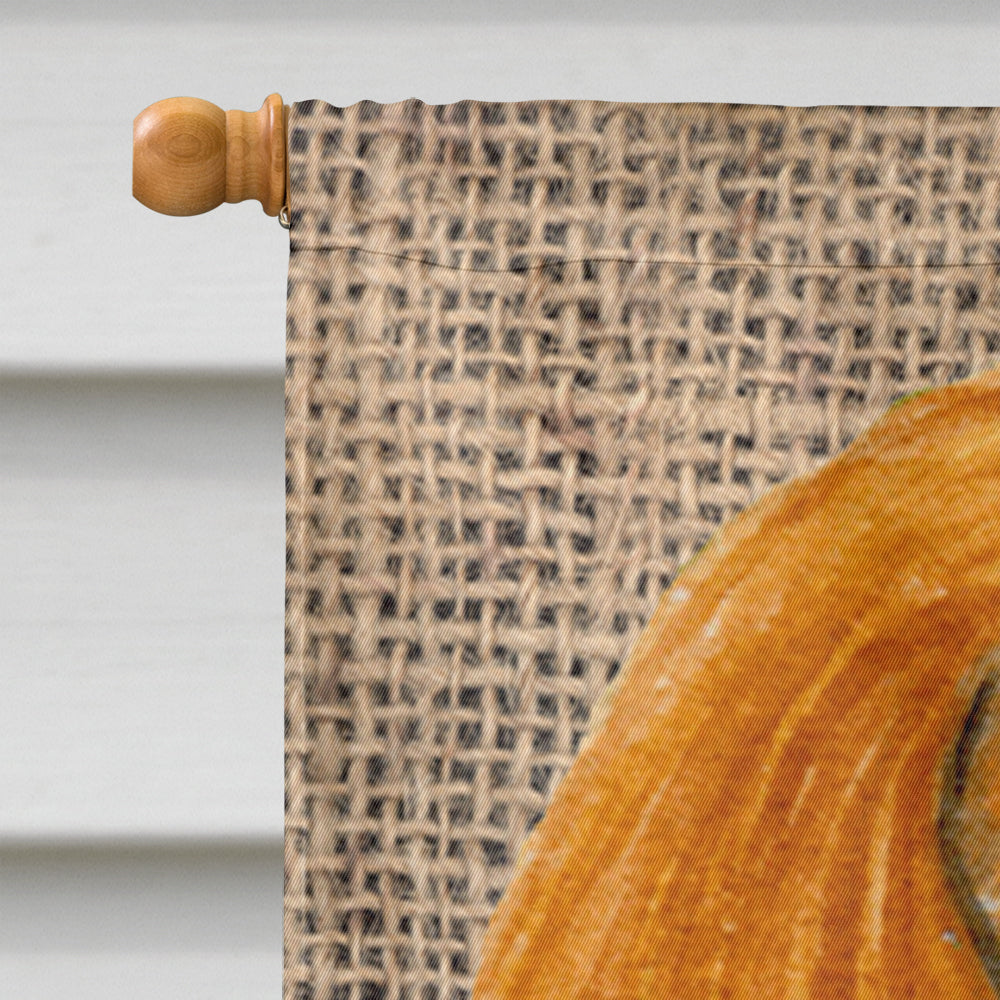 Cavalier Spaniel on Faux Burlap with Pine Cones House Flag 28x40 Porch Sleeve Pole Decorative Outside Yard Banner Artwork Wall Hanging, Polyester