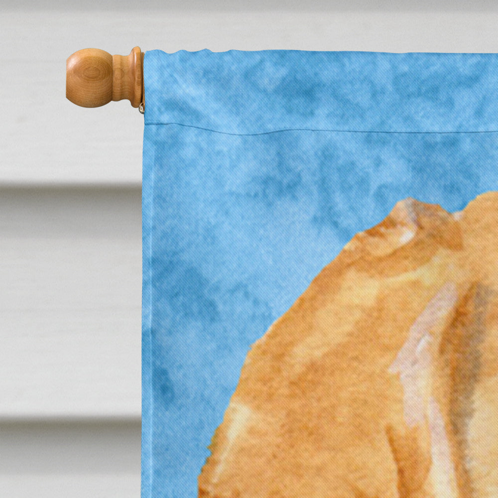 Golden Retriever in Summer Flowers House Flag 28x40 Porch Sleeve Pole Decorative Outside Yard Banner Artwork Wall Hanging, Polyester