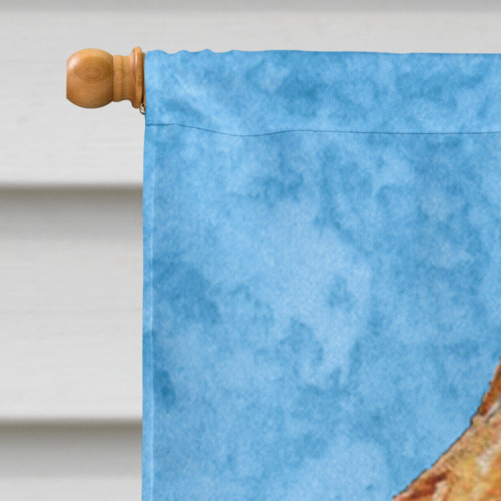 Fox Terrier in Summer Flowers House Flag 28x40 Porch Sleeve Pole Decorative Outside Yard Banner Artwork Wall Hanging, Polyester