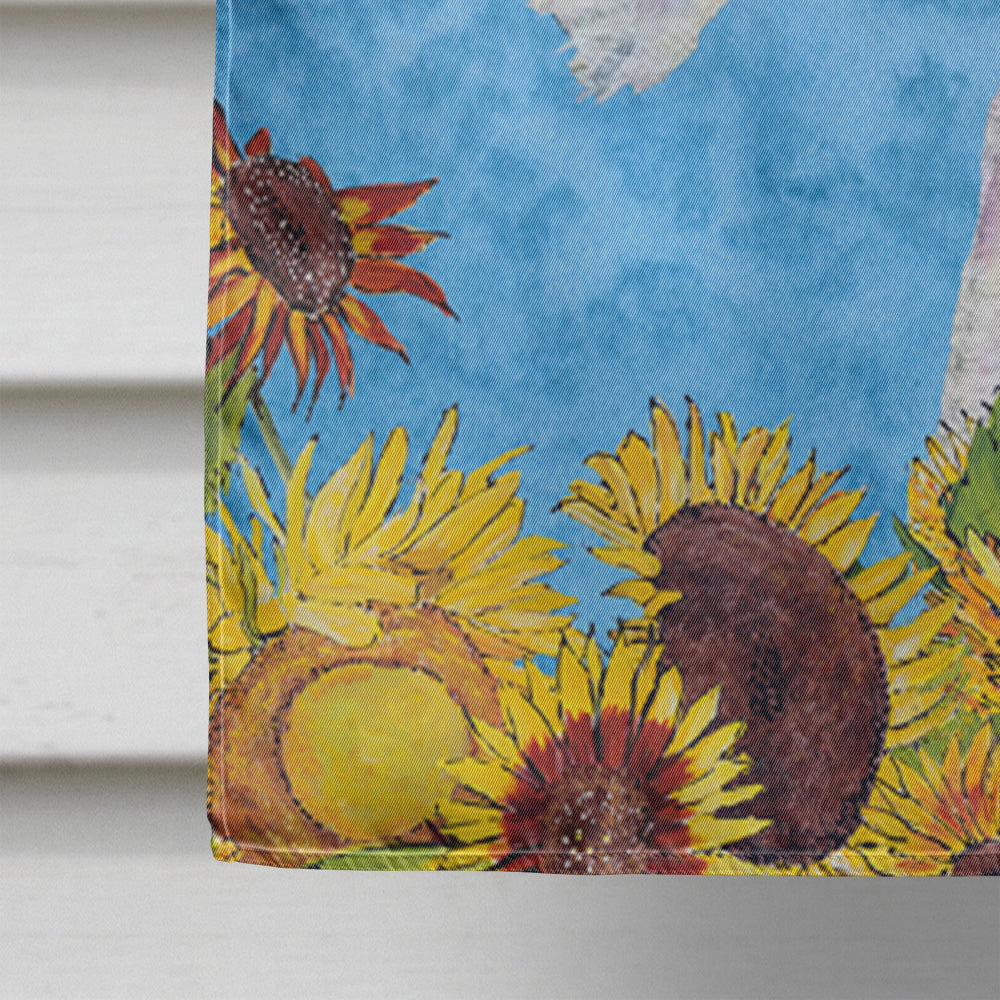 Fox Terrier in Summer Flowers House Flag 28x40 Porch Sleeve Pole Decorative Outside Yard Banner Artwork Wall Hanging, Polyester