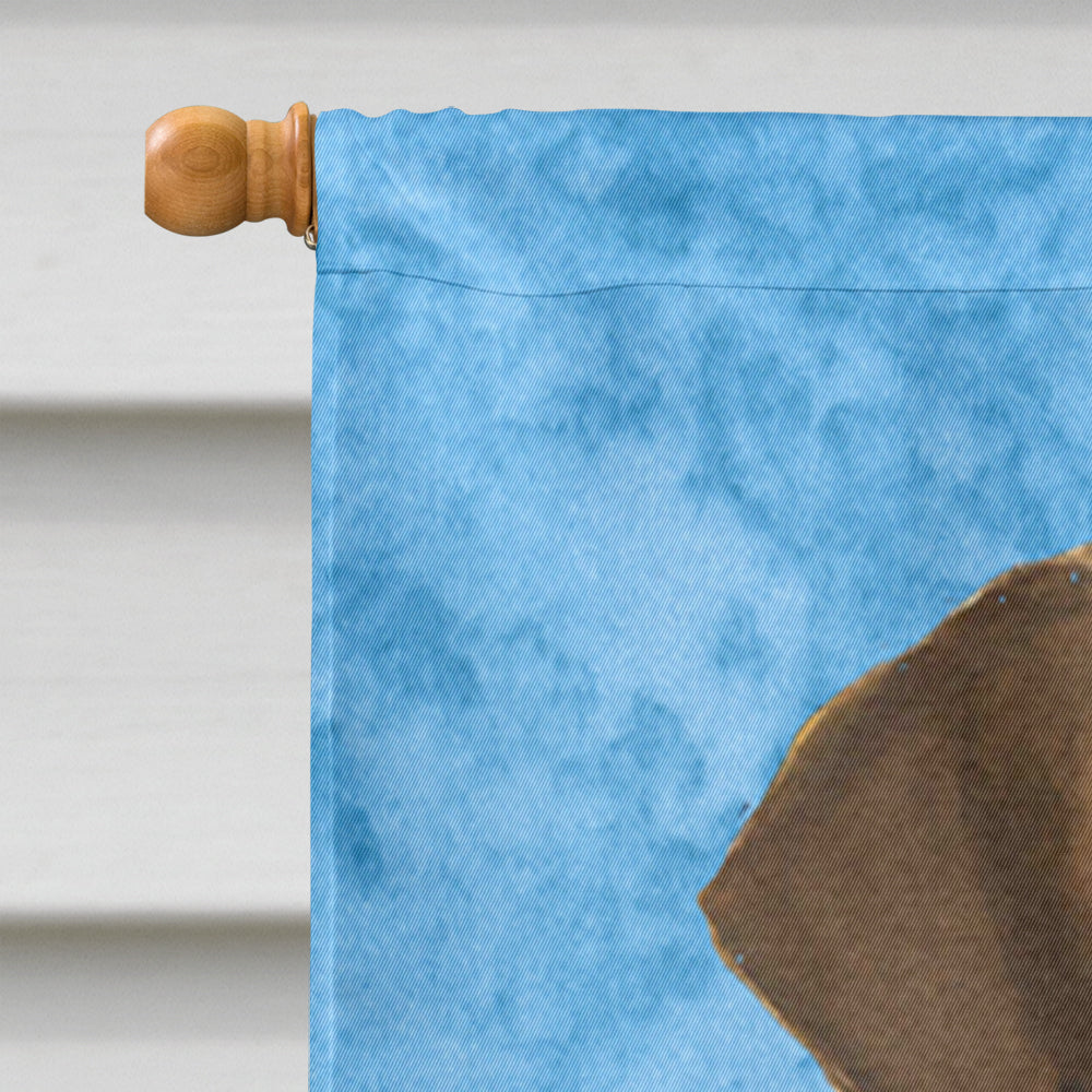 Doberman in Summer Flowers House Flag 28x40 Porch Sleeve Pole Decorative Outside Yard Banner Artwork Wall Hanging, Polyester