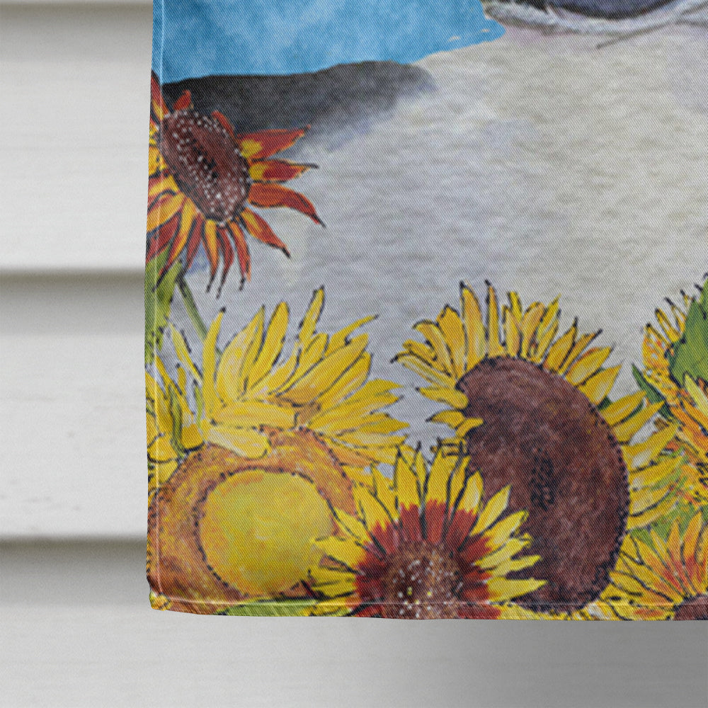 Rat Terrier in Summer Flowers House Flag 28x40 Porch Sleeve Pole Decorative Outside Yard Banner Artwork Wall Hanging, Polyester