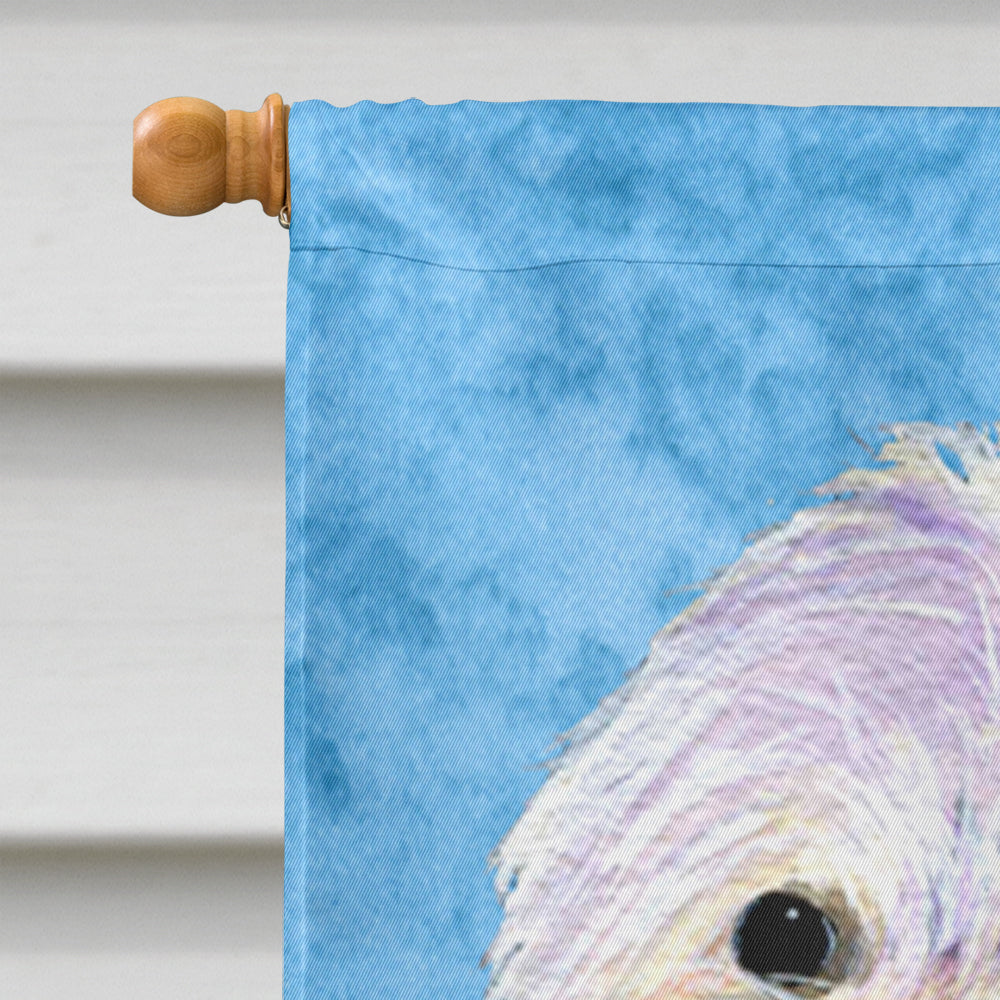 Maltese in Summer Flowers House Flag 28x40 Porch Sleeve Pole Decorative Outside Yard Banner Artwork Wall Hanging, Polyester