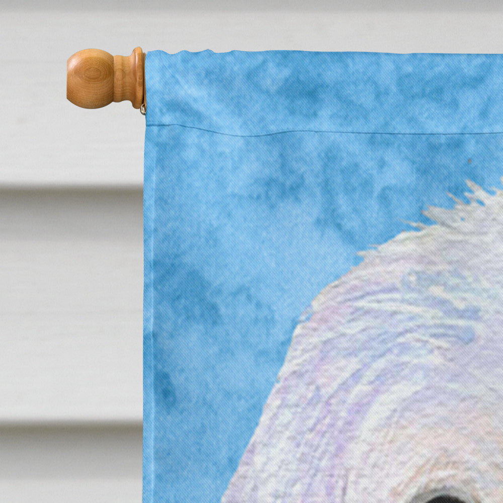 Maltese in Summer Flowers House Flag 28x40 Porch Sleeve Pole Decorative Outside Yard Banner Artwork Wall Hanging, Polyester