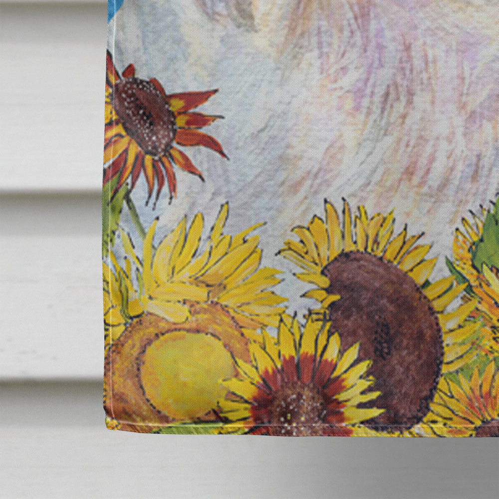 Maltese in Summer Flowers House Flag 28x40 Porch Sleeve Pole Decorative Outside Yard Banner Artwork Wall Hanging, Polyester