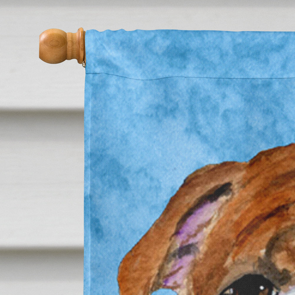 Bulldog English in Summer Flowers House Flag 28x40 Porch Sleeve Pole Decorative Outside Yard Banner Artwork Wall Hanging, Polyester
