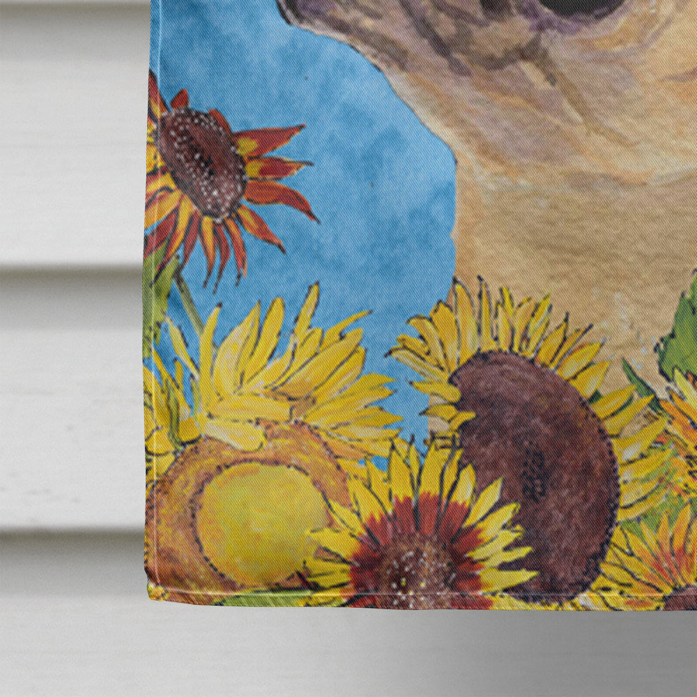 French Bulldog in Summer Flowers House Flag 28x40 Porch Sleeve Pole Decorative Outside Yard Banner Artwork Wall Hanging, Polyester