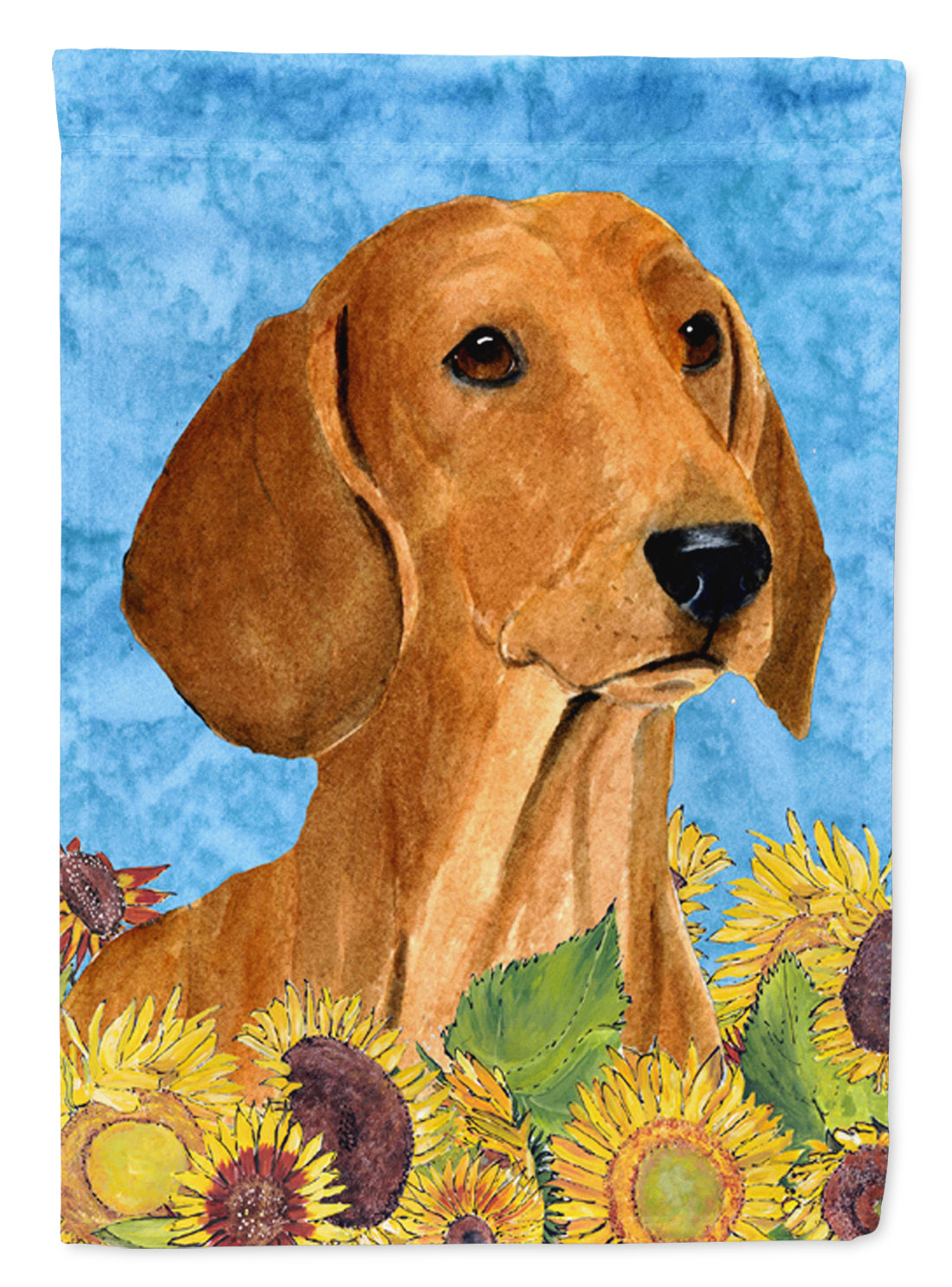 Dachshund in Summer Flowers House Flag 28x40 Porch Sleeve Pole Decorative Outside Yard Banner Artwork Wall Hanging, Polyester