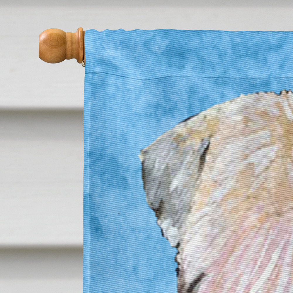 Wheaten Terrier Soft Coated in Summer Flowers House Flag 28x40 Porch Sleeve Pole Decorative Outside Yard Banner Artwork Wall Hanging, Polyester