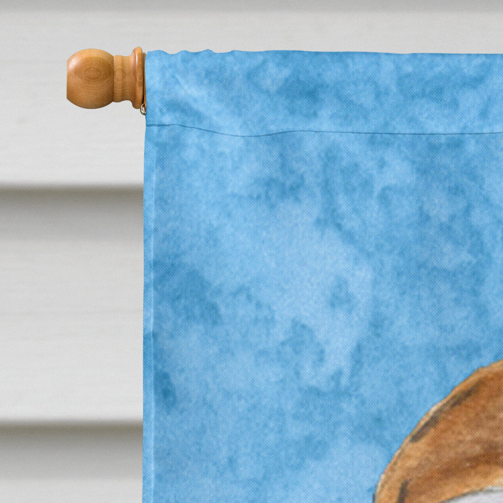 Bulldog English in Summer Flowers House Flag 28x40 Porch Sleeve Pole Decorative Outside Yard Banner Artwork Wall Hanging, Polyester