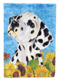 Dalmatian in Summer Flowers House Flag 28x40 Porch Sleeve Pole Decorative Outside Yard Banner Artwork Wall Hanging, Polyester