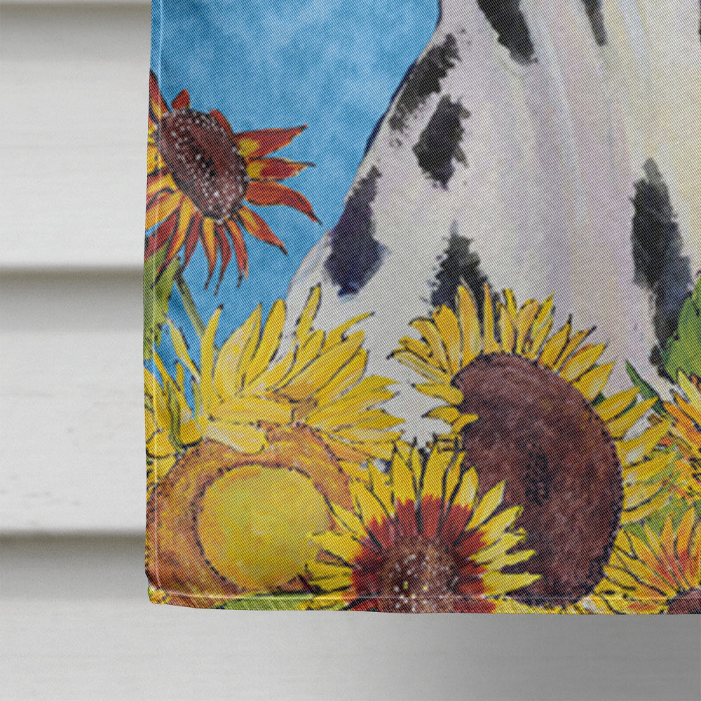 Dalmatian in Summer Flowers House Flag 28x40 Porch Sleeve Pole Decorative Outside Yard Banner Artwork Wall Hanging, Polyester