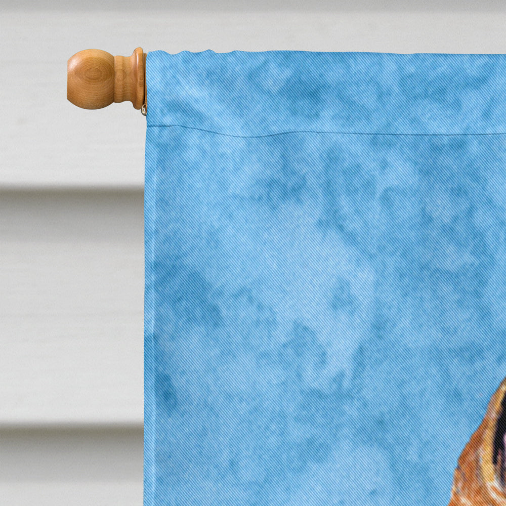 Brussels Griffon in Summer Flowers House Flag 28x40 Porch Sleeve Pole Decorative Outside Yard Banner Artwork Wall Hanging, Polyester
