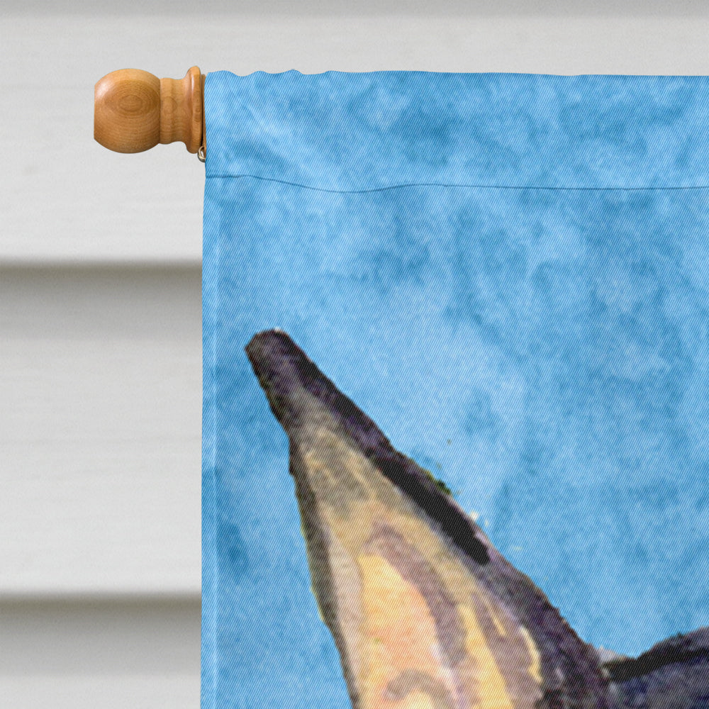 Doberman in Summer Flowers House Flag 28x40 Porch Sleeve Pole Decorative Outside Yard Banner Artwork Wall Hanging, Polyester
