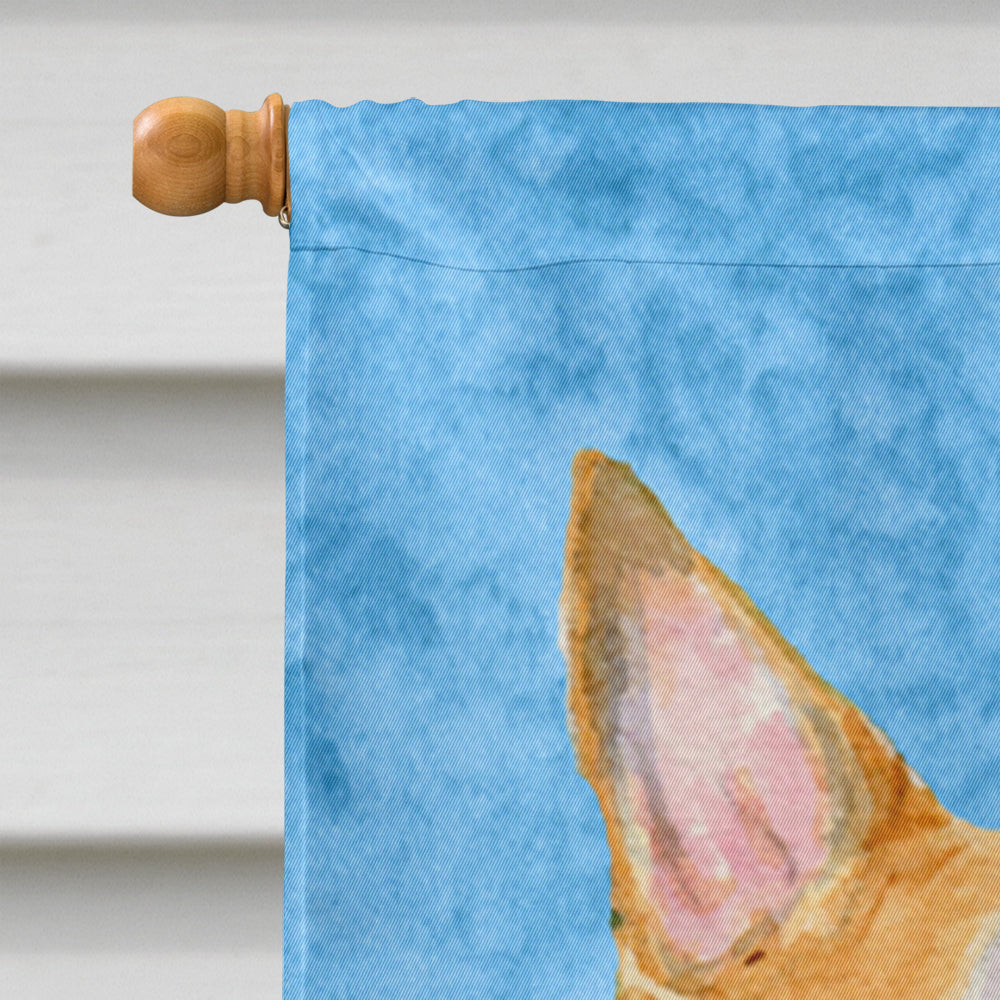 Bull Terrier in Summer Flowers House Flag 28x40 Porch Sleeve Pole Decorative Outside Yard Banner Artwork Wall Hanging, Polyester