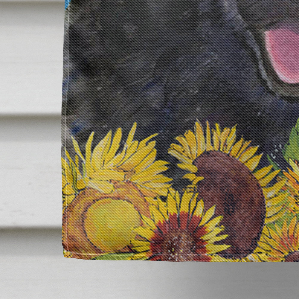 Australian Kelpie in Summer Flowers House Flag 28x40 Porch Sleeve Pole Decorative Outside Yard Banner Artwork Wall Hanging, Polyester