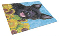 Australian Kelpie in Summer Flowers Cutting Board Tempered Glass Kitchen Cutting Surface, Heat Resistant Chopping, Non-Slip Feet, Food Prep & Serving
