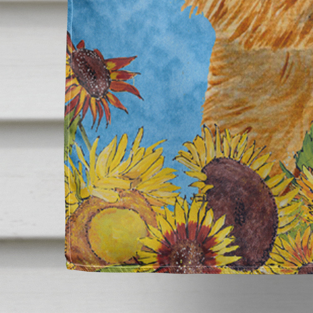 Norwich Terrier in Summer Flowers House Flag 28x40 Porch Sleeve Pole Decorative Outside Yard Banner Artwork Wall Hanging, Polyester