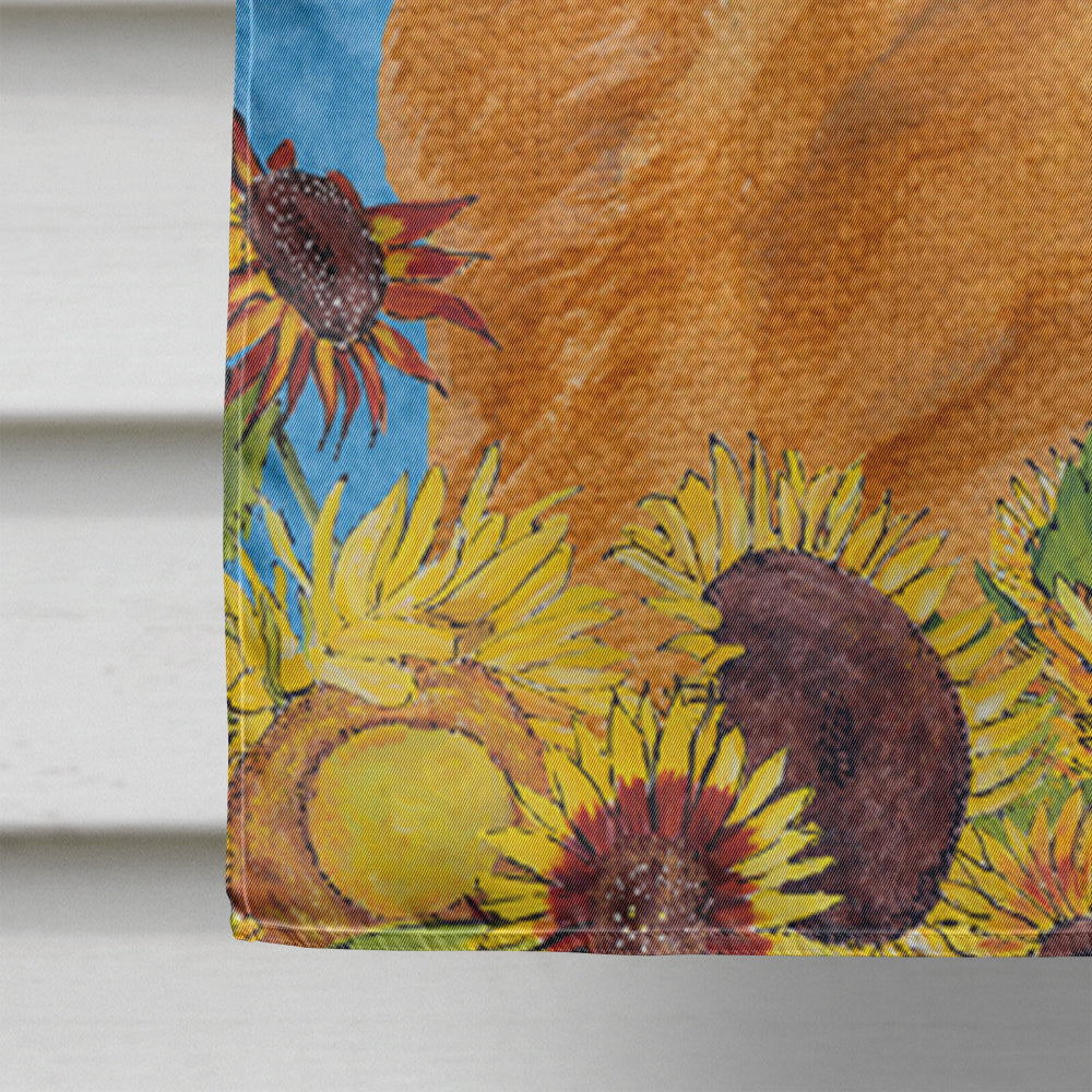 Chow Chow in Summer Flowers House Flag 28x40 Porch Sleeve Pole Decorative Outside Yard Banner Artwork Wall Hanging, Polyester