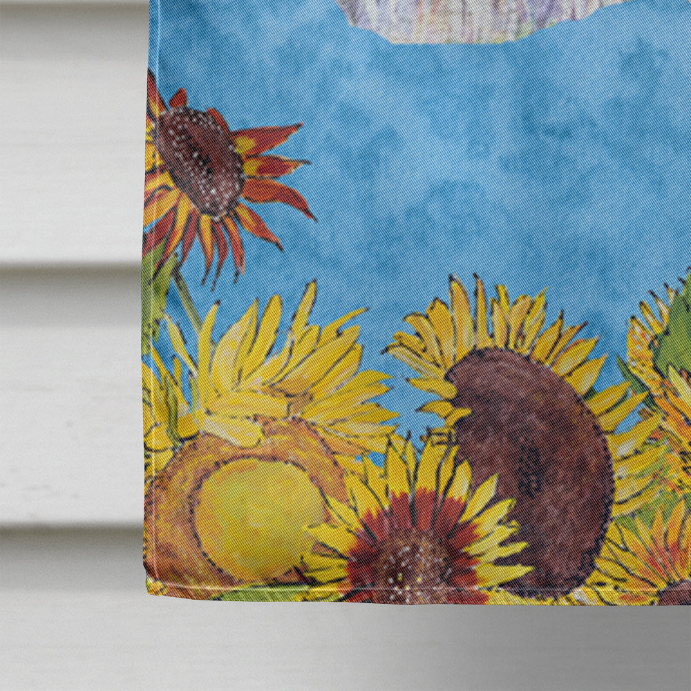 Jack Russell Terrier in Summer Flowers House Flag 28x40 Porch Sleeve Pole Decorative Outside Yard Banner Artwork Wall Hanging, Polyester