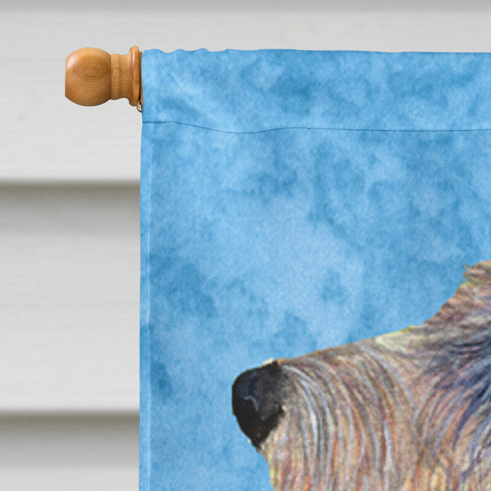 Irish Wolfhound in Summer Flowers House Flag 28x40 Porch Sleeve Pole Decorative Outside Yard Banner Artwork Wall Hanging, Polyester