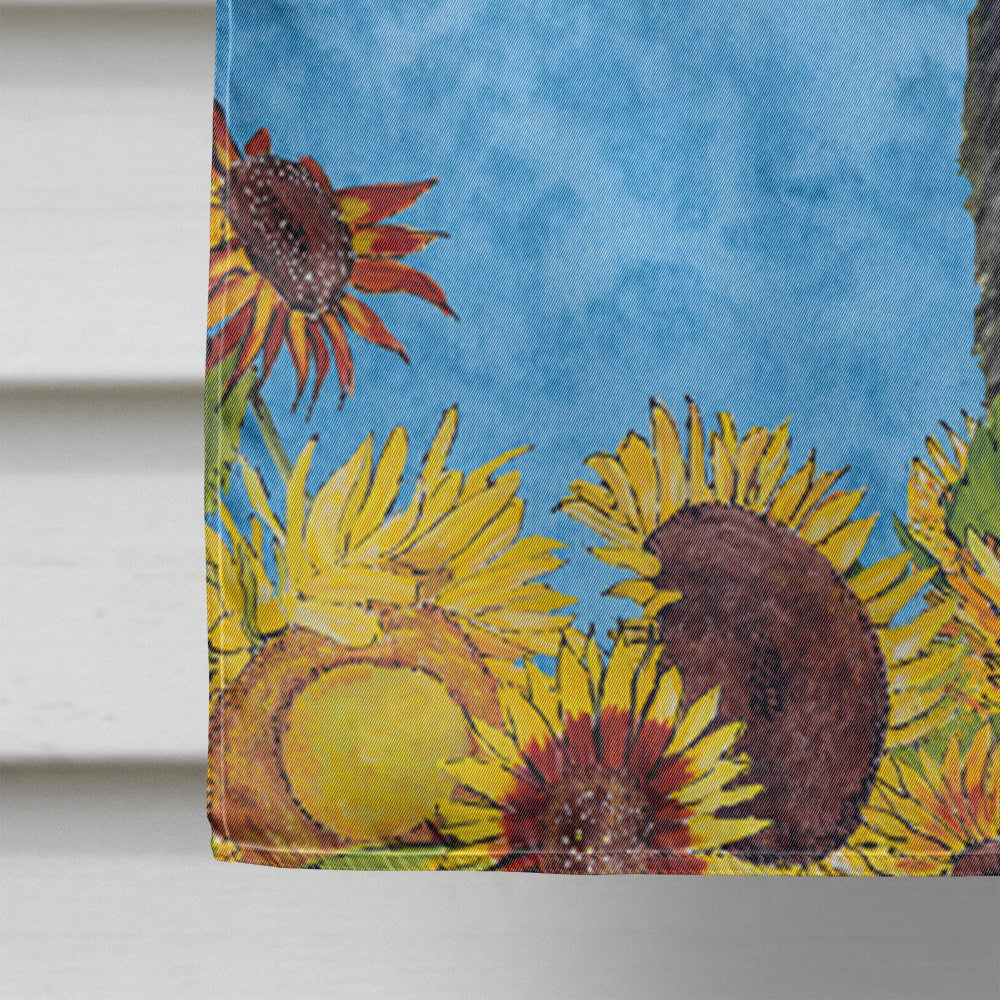 Irish Wolfhound in Summer Flowers House Flag 28x40 Porch Sleeve Pole Decorative Outside Yard Banner Artwork Wall Hanging, Polyester
