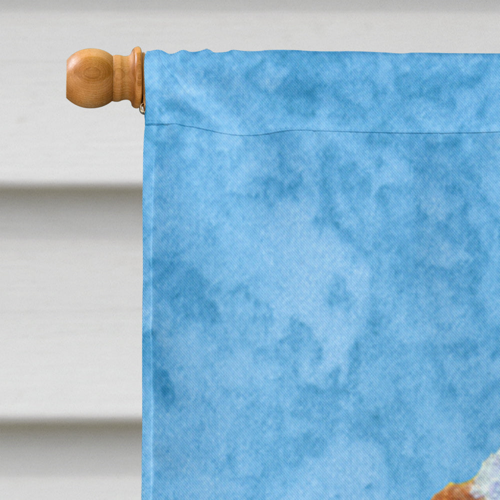 English Toy Spaniel in Summer Flowers House Flag 28x40 Porch Sleeve Pole Decorative Outside Yard Banner Artwork Wall Hanging, Polyester