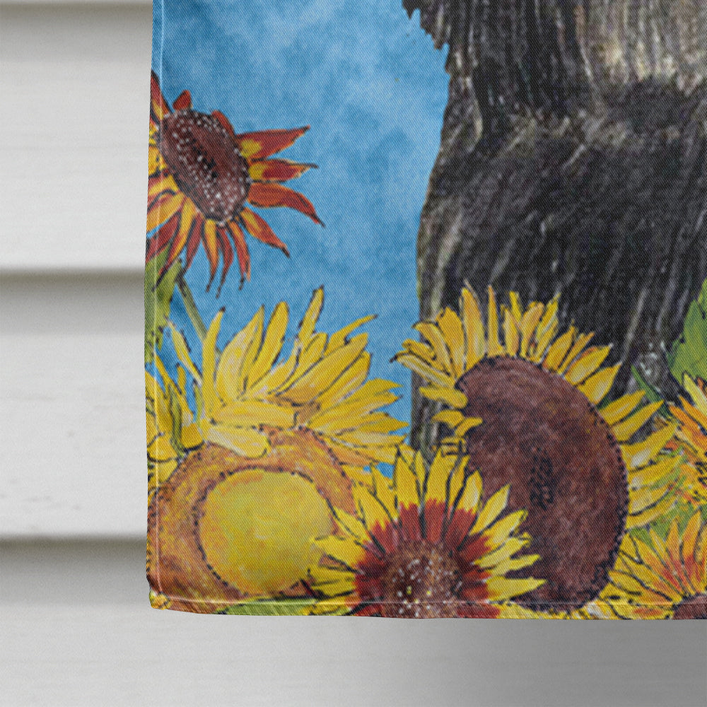 Affenpinscher in Summer Flowers House Flag 28x40 Porch Sleeve Pole Decorative Outside Yard Banner Artwork Wall Hanging, Polyester