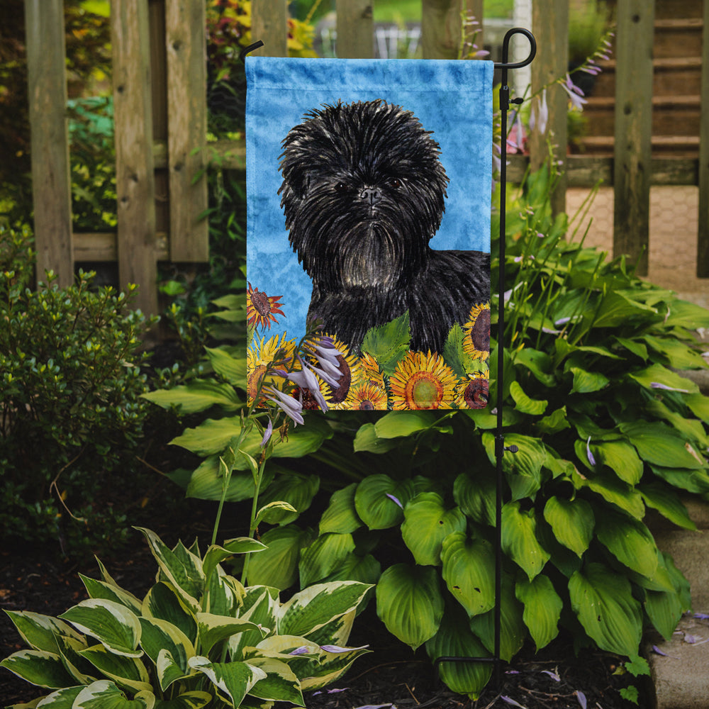 Affenpinscher in Summer Flowers Garden Flag Mailbox Decorative Yard Banner Outside Patio Artwork for Flower Beds, Garden Size, Multicolor