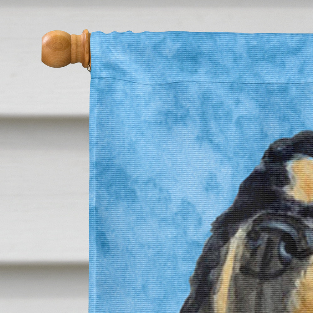 Tibetan Mastiff in Summer Flowers House Flag 28x40 Porch Sleeve Pole Decorative Outside Yard Banner Artwork Wall Hanging, Polyester
