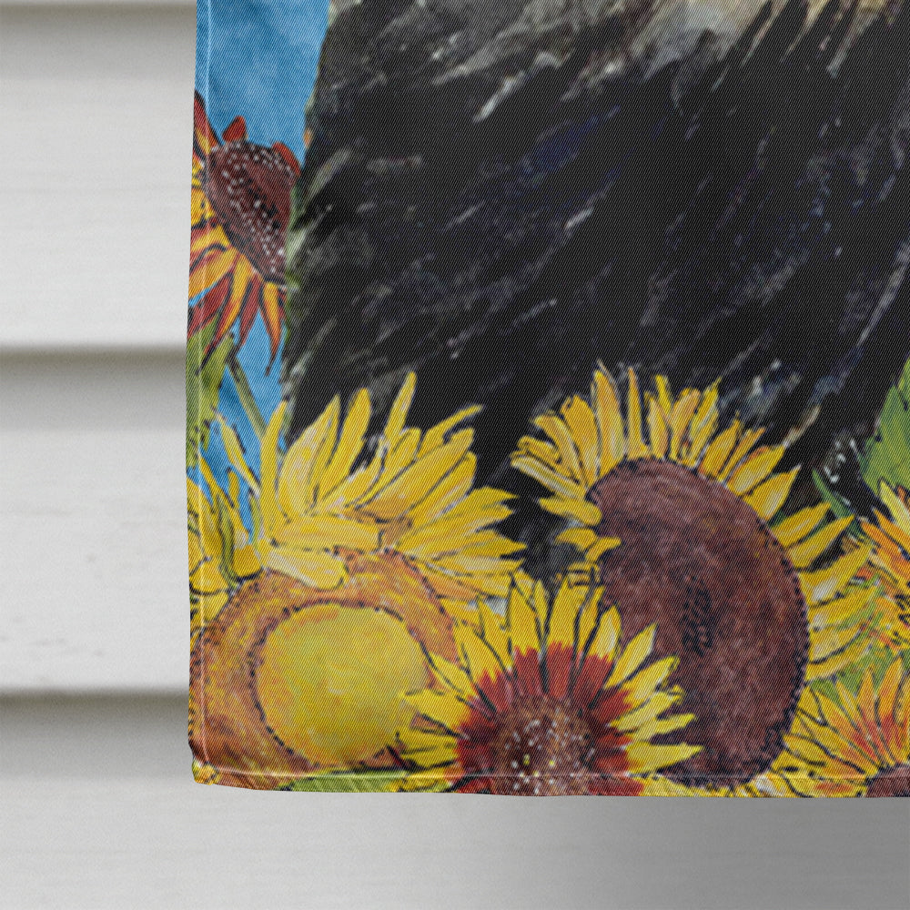 Tibetan Mastiff in Summer Flowers House Flag 28x40 Porch Sleeve Pole Decorative Outside Yard Banner Artwork Wall Hanging, Polyester