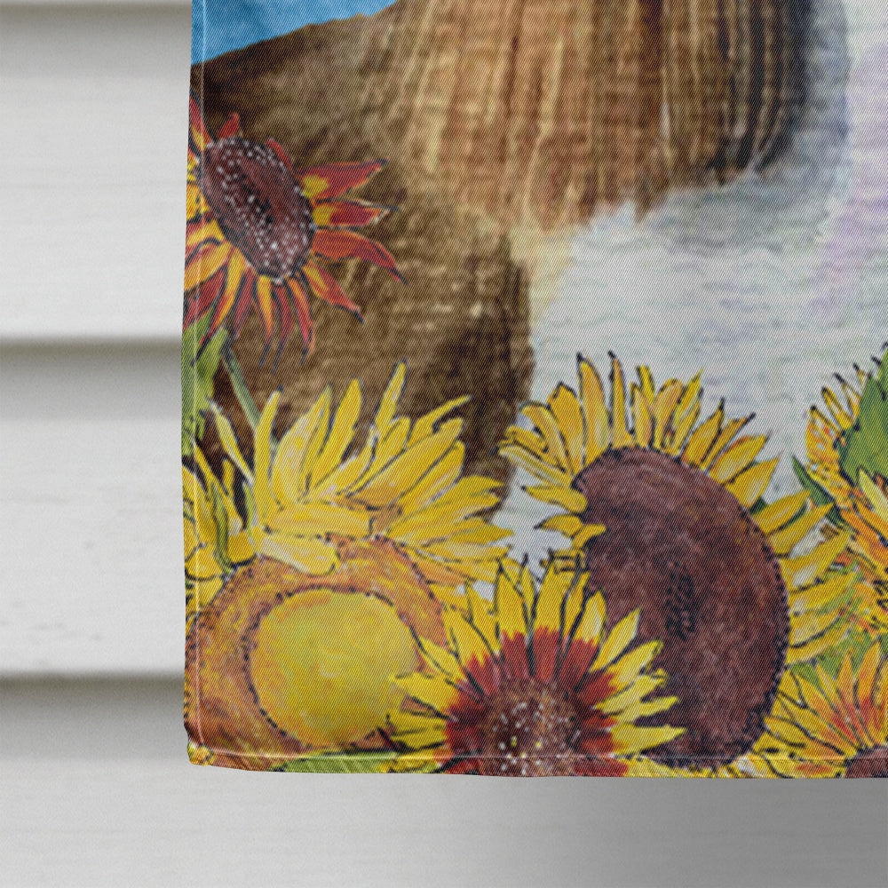 Springer Spaniel in Summer Flowers House Flag 28x40 Porch Sleeve Pole Decorative Outside Yard Banner Artwork Wall Hanging, Polyester