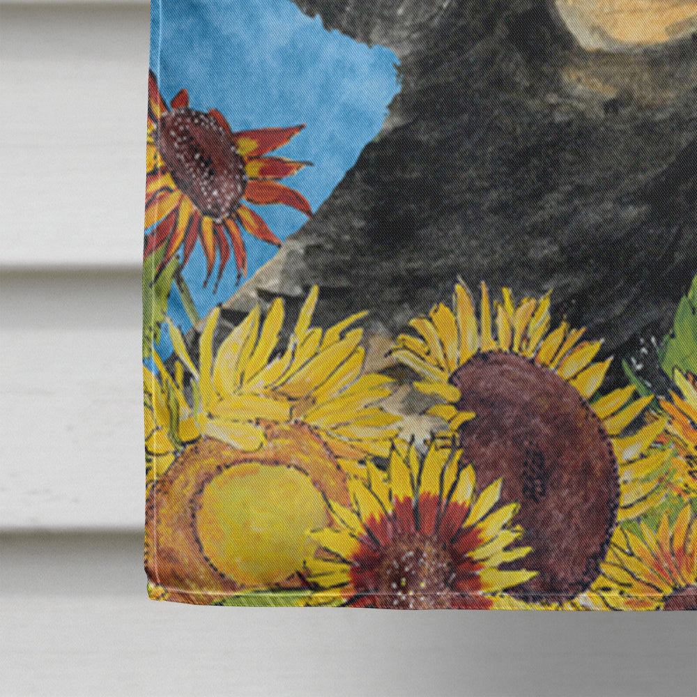Gordon Setter in Summer Flowers House Flag 28x40 Porch Sleeve Pole Decorative Outside Yard Banner Artwork Wall Hanging, Polyester