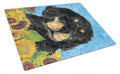 Gordon Setter in Summer Flowers Cutting Board Tempered Glass Kitchen Cutting Surface, Heat Resistant Chopping, Non-Slip Feet, Food Prep & Serving