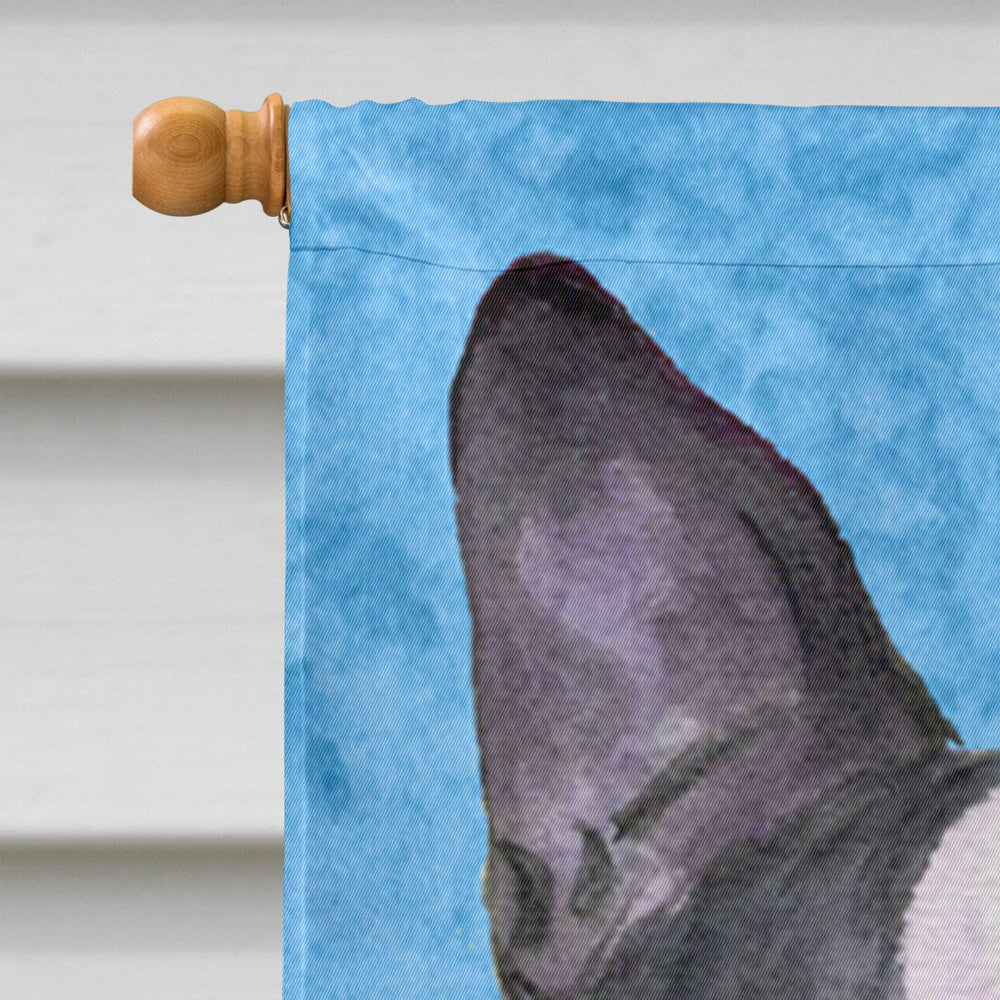 Boston Terrier in Summer Flowers House Flag 28x40 Porch Sleeve Pole Decorative Outside Yard Banner Artwork Wall Hanging, Polyester