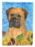 Bullmastiff in Summer Flowers House Flag 28x40 Porch Sleeve Pole Decorative Outside Yard Banner Artwork Wall Hanging, Polyester
