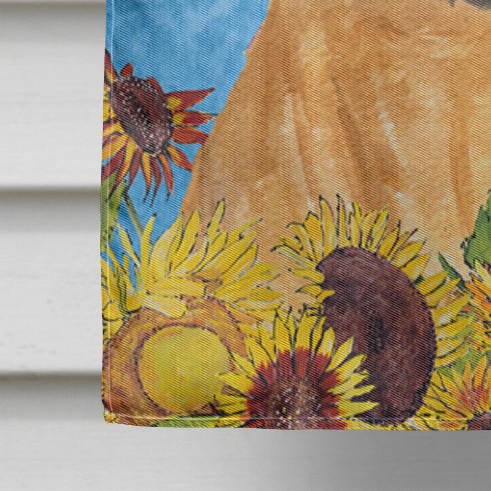 Bullmastiff in Summer Flowers House Flag 28x40 Porch Sleeve Pole Decorative Outside Yard Banner Artwork Wall Hanging, Polyester