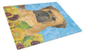 Bullmastiff in Summer Flowers Cutting Board Tempered Glass Kitchen Cutting Surface, Heat Resistant Chopping, Non-Slip Feet, Food Prep & Serving