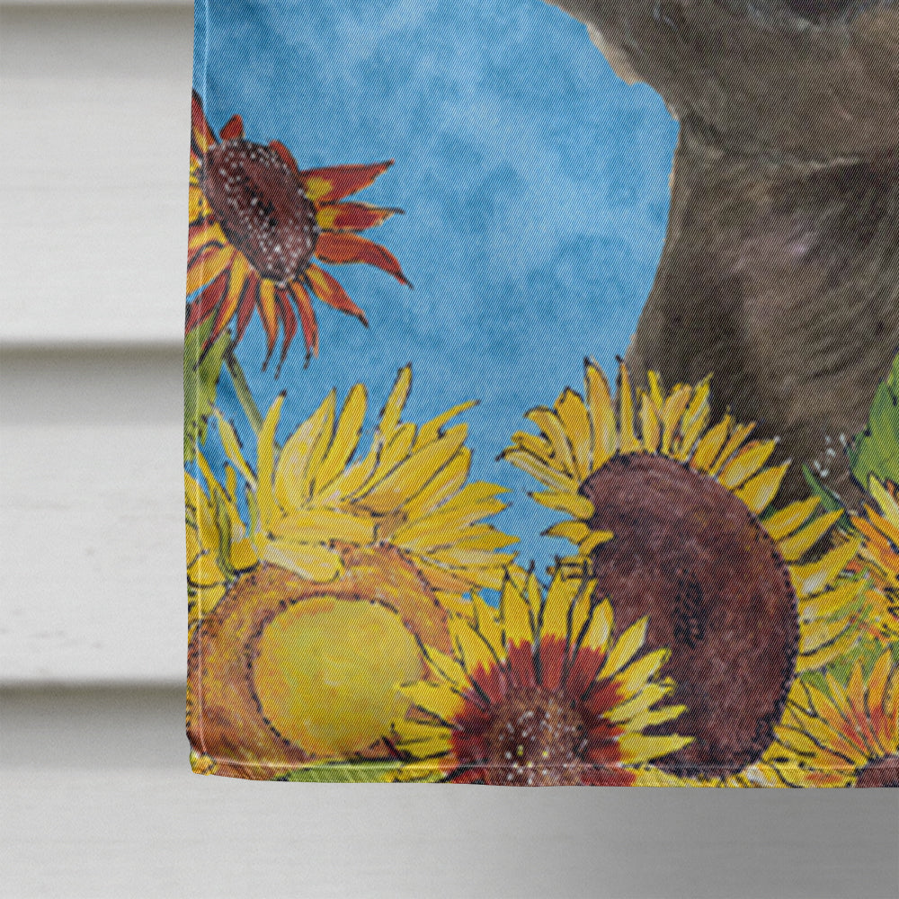 French Bulldog in Summer Flowers House Flag 28x40 Porch Sleeve Pole Decorative Outside Yard Banner Artwork Wall Hanging, Polyester